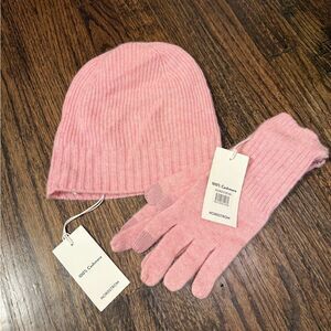 NWT NORDSTROM cashmere beanie and gloves set